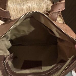 Able Tan and Brown Crossbody Bag